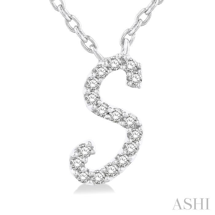 ASHI Script 'S' Initial Diamond Pendant 90469PPTSPDWG-S