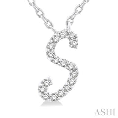 ASHI Script 'S' Initial Diamond Pendant 90469PPTSPDWG-S