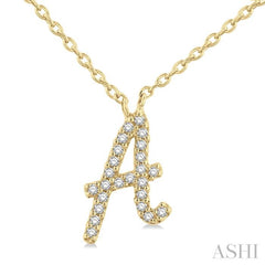 ASHI Script 'A' Initial Diamond Pendant 90469PPTSPDYG-A