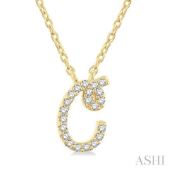 ASHI Script 'C' Initial Diamond Pendant 90469PPTSPDYG-C