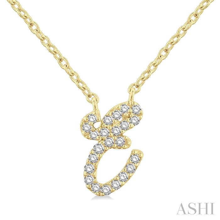 ASHI Script 'E' Initial Diamond Pendant 90469PPTSPDYG-E