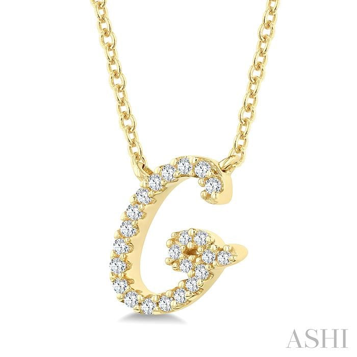 ASHI Script 'G' Initial Diamond Pendant 90469PPTSPDYG-G