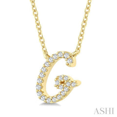 ASHI Script 'G' Initial Diamond Pendant 90469PPTSPDYG-G