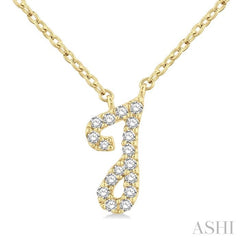 ASHI Script 'J' Initial Diamond Pendant 90469PPTSPDYG-J