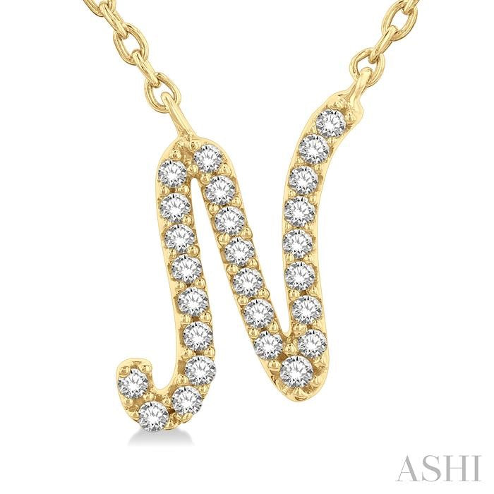 ASHI Script 'N' Initial Diamond Pendant 90469PPTSPDYG-N
