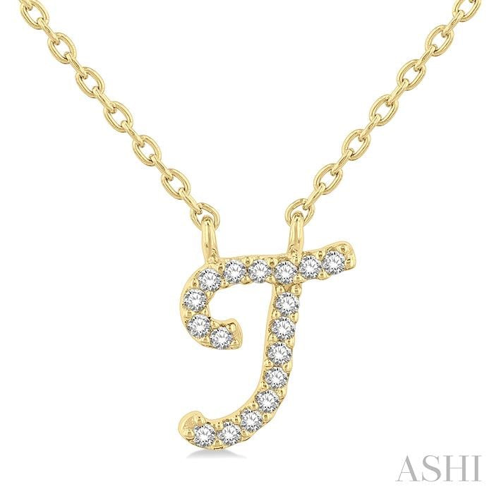 ASHI Script 'T' Initial Diamond Pendant 90469PPTSPDYG-T