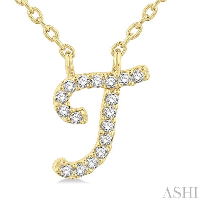 ASHI Script 'T' Initial Diamond Pendant 90469PPTSPDYG-T