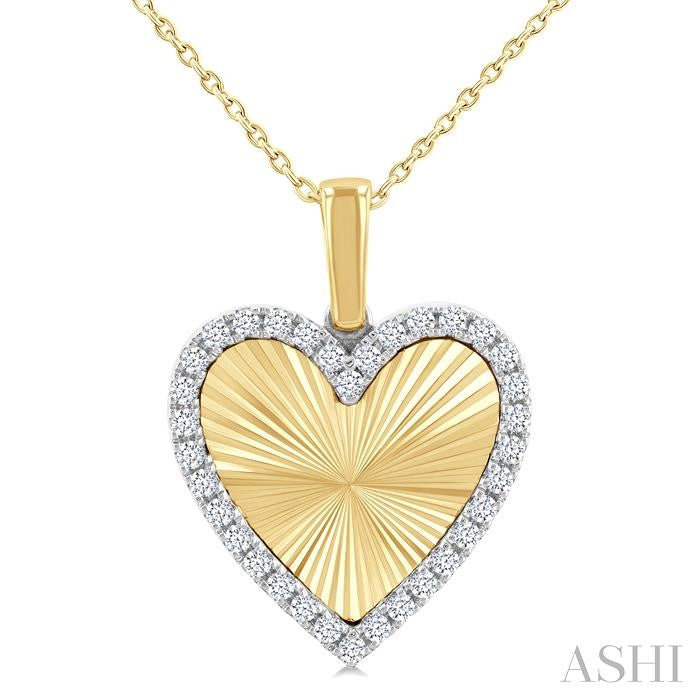 ASHI Heart Shape Fluted Diamond Fashion Pendant 90476PPTGPDYW-HT