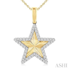 ASHI Star Fluted Diamond Fashion Pendant 90476PPTGPDYW-STR