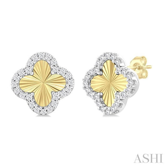 ASHI Clover Fluted Diamond Fashion Earrings 90477PPFGERYW-CLV