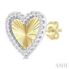 ASHI Heart Shape Fluted Diamond Fashion Earrings 90477PPTGERYW-HT