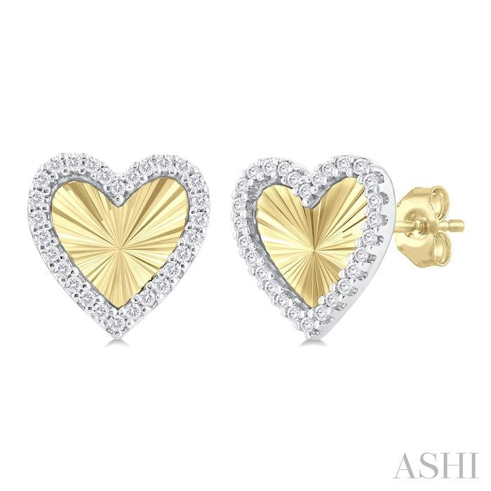 ASHI Heart Shape Fluted Diamond Fashion Earrings 90477PPTGERYW-HT