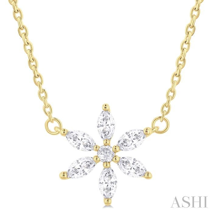 ASHI Floral Diamond Fashion Pendant 90495PPFGPDYG