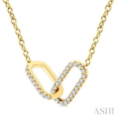 ASHI Paperclip Interlock Diamond Fashion Pendant 904H6PPTGPDYG