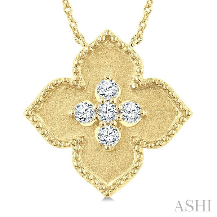 ASHI Floral Medallion Diamond Fashion Pendant 904J7PPTGPDYG