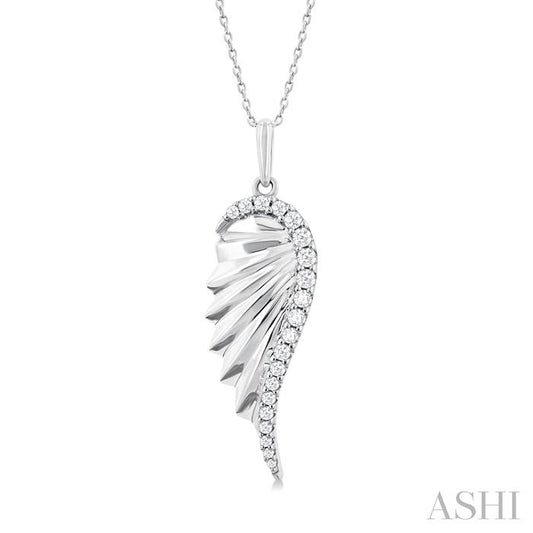 ASHI Angel Wings Fluted Diamond Fashion Pendant 90507PPFGPDWG
