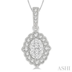 ASHI Oval Shape Halo Lovebright Diamond Pendant 905B6PPFGPDWG