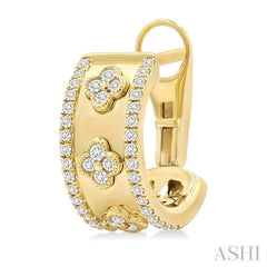 ASHI Clover Diamond Fashion Hoop Earrings 905G3PPFGERYG