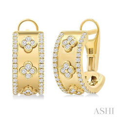 ASHI Clover Diamond Fashion Hoop Earrings 905G3PPFGERYG