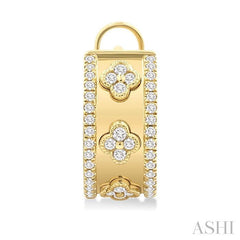 ASHI Clover Diamond Fashion Hoop Earrings 905G3PPFGERYG