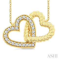 ASHI Heart Interlock Petite Diamond Fashion Pendant 905H8PPTGPDYG
