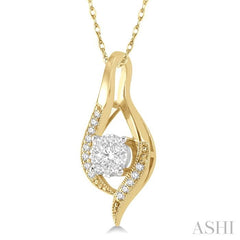 ASHI Round Shape Lovebright Diamond Pendant 906A6PPFGPDYW