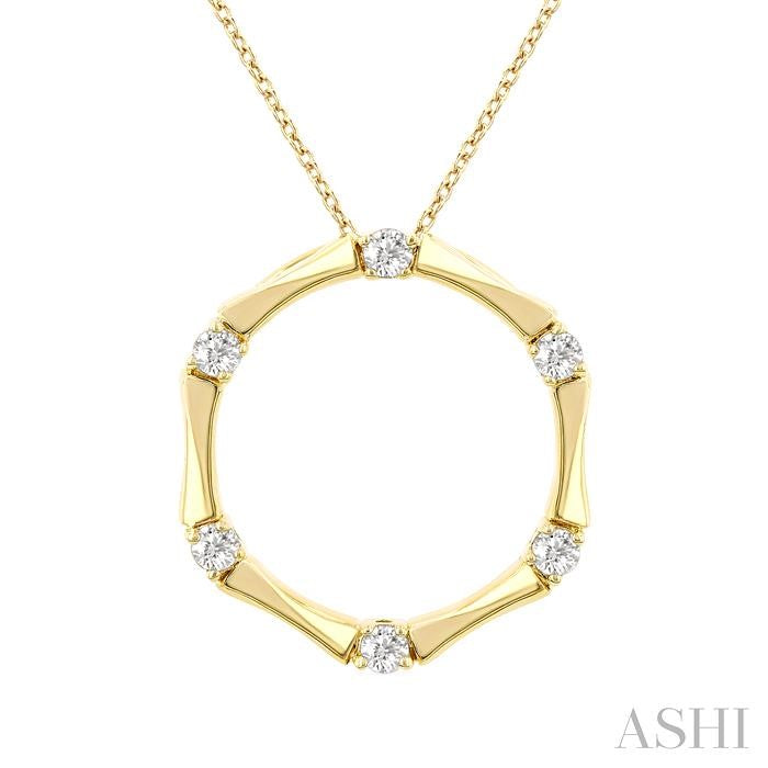 ASHI Petite Diamond Fashion Bamboo Pendant 906G8PPTGPDYG