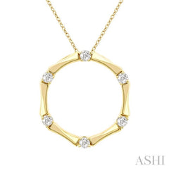 ASHI Petite Diamond Fashion Bamboo Pendant 906G8PPTGPDYG