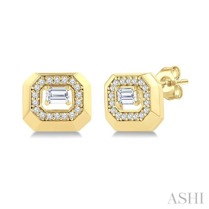 ASHI Emerald Shape Diamond Fashion Earrings 906H3PPFGERYG-OC