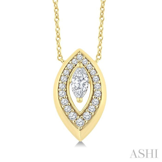 ASHI Marquise Shape Diamond Fashion Pendant 906H5PPFGPDYG-MQ