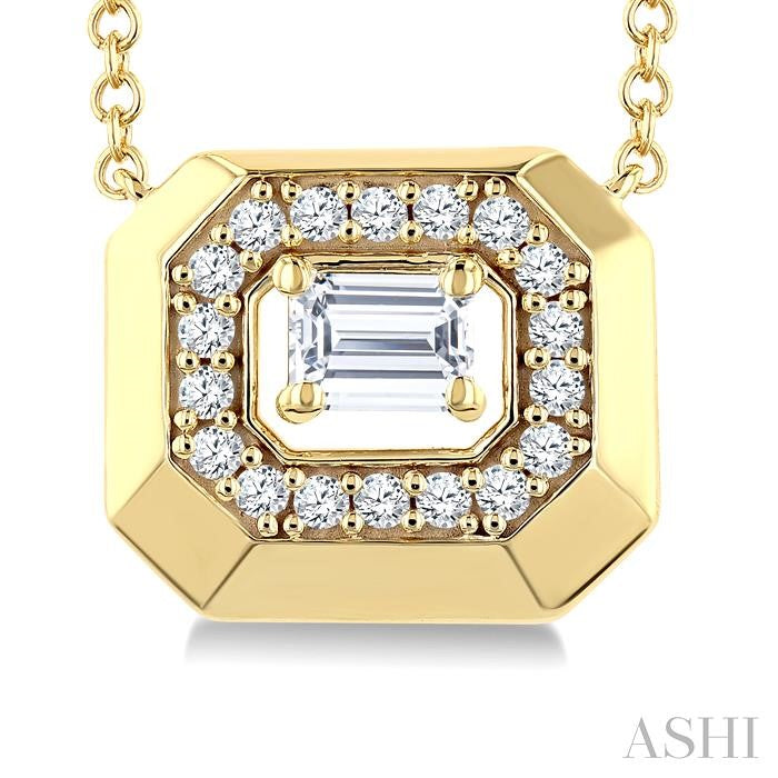 ASHI Emerald Shape Diamond Fashion Pendant 906H5PPFGPDYG-OC