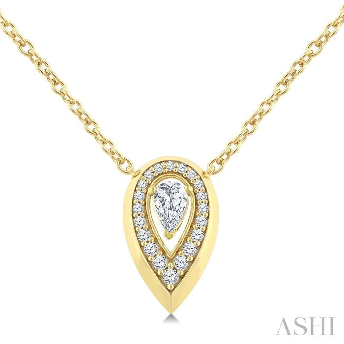 ASHI Pear Shape Art Deco Diamond Fashion Pendant 906H5PPFGPDYG