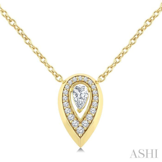 ASHI Pear Shape Art Deco Diamond Fashion Pendant 906H5PPFGPDYG