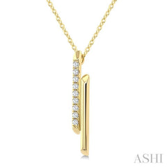 ASHI Double Bar Diamond Fashion Pendant 906J8PPFGPDYG