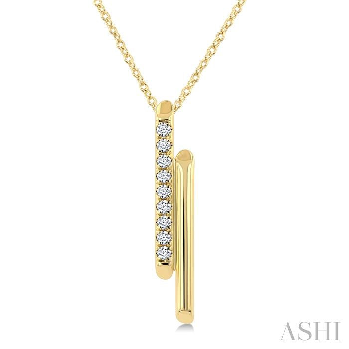 ASHI Double Bar Diamond Fashion Pendant 906J8PPFGPDYG