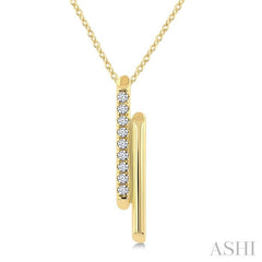 ASHI Double Bar Diamond Fashion Pendant 906J8PPFGPDYG
