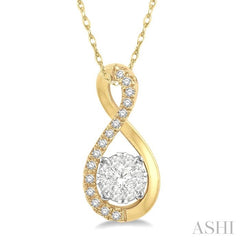 ASHI Round Shape Lovebright Diamond Pendant 907A7PPFGPDYW