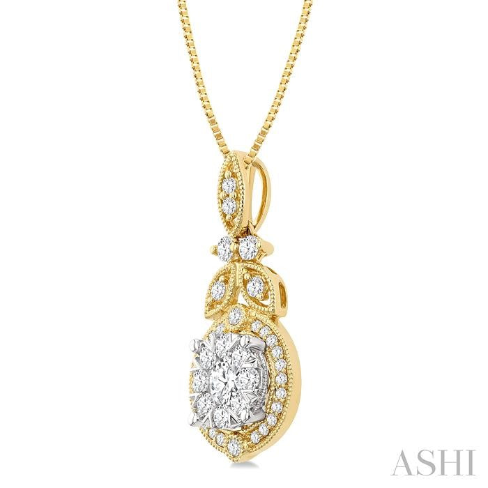 ASHI Round Shape Lovebright Diamond Pendant 907C3PPFGPDYW