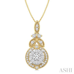 ASHI Round Shape Lovebright Diamond Pendant 907C3PPFGPDYW