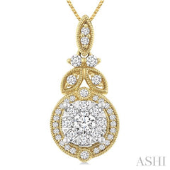 ASHI Round Shape Lovebright Diamond Pendant 907C3PPFGPDYW