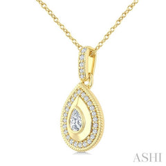 ASHI Pear Shape Art Deco Diamond Fashion Pendant 907H6PPFGPDYG-PR