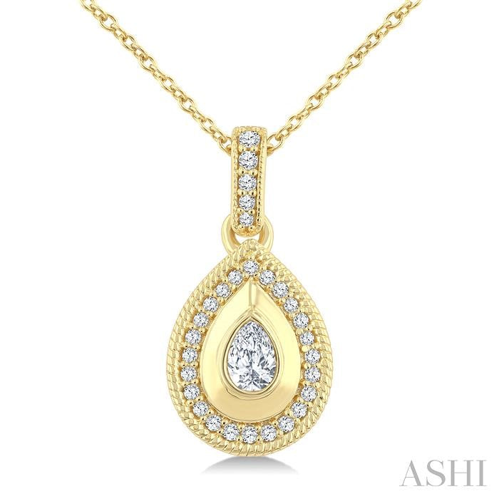 ASHI Pear Shape Art Deco Diamond Fashion Pendant 907H6PPFGPDYG-PR