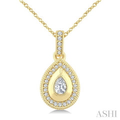 ASHI Pear Shape Art Deco Diamond Fashion Pendant 907H6PPFGPDYG-PR