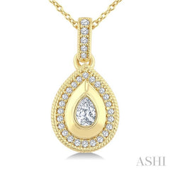 ASHI Pear Shape Art Deco Diamond Fashion Pendant 907H6PPFGPDYG-PR