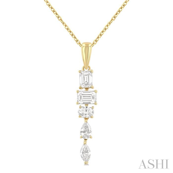 ASHI Mixed Shape Diamond Fashion Pendant 909G2PPFGPDYG