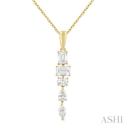 ASHI Mixed Shape Diamond Fashion Pendant 909G2PPFGPDYG