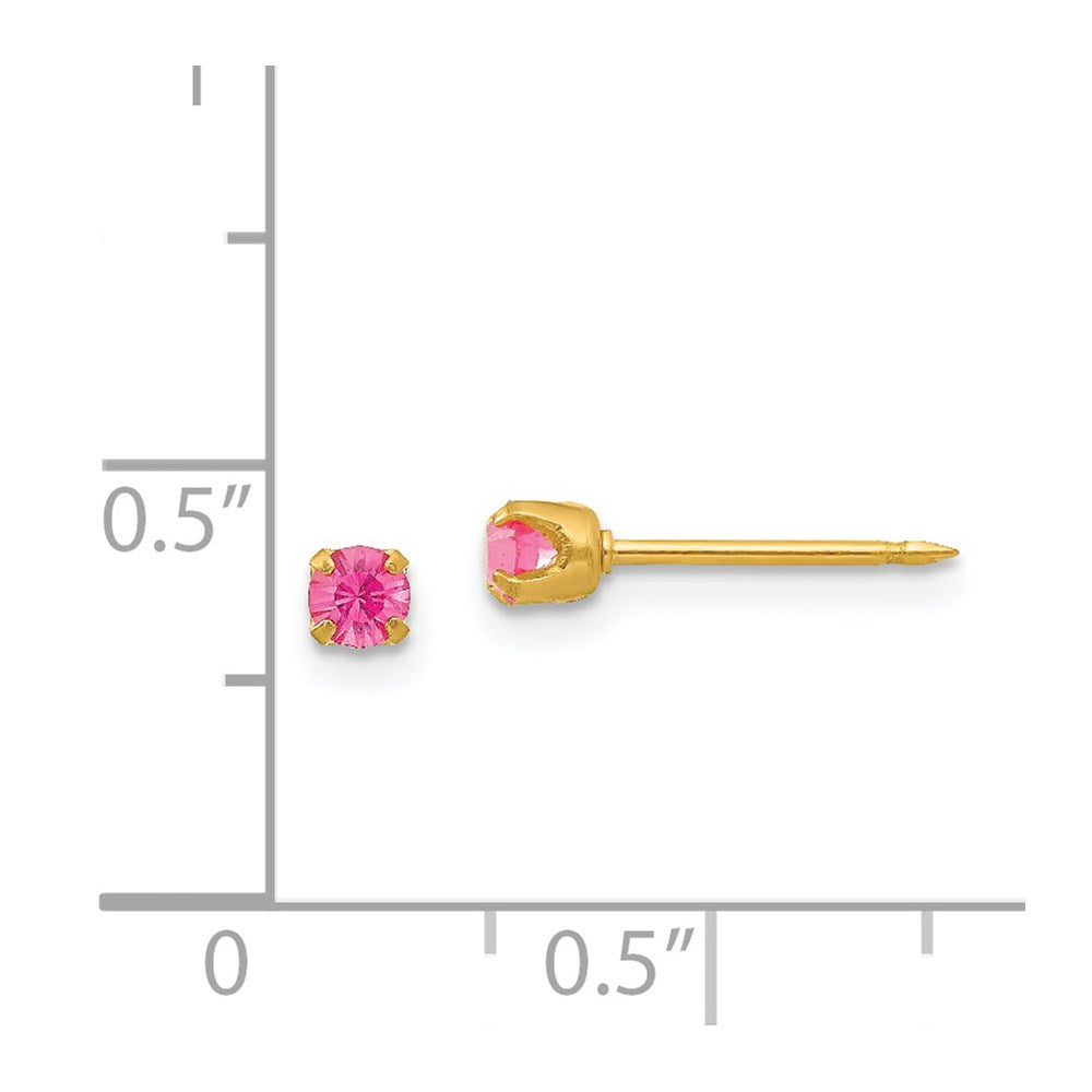90E Inverness 24k Plated October Pink Crystal Birthstone Earrings