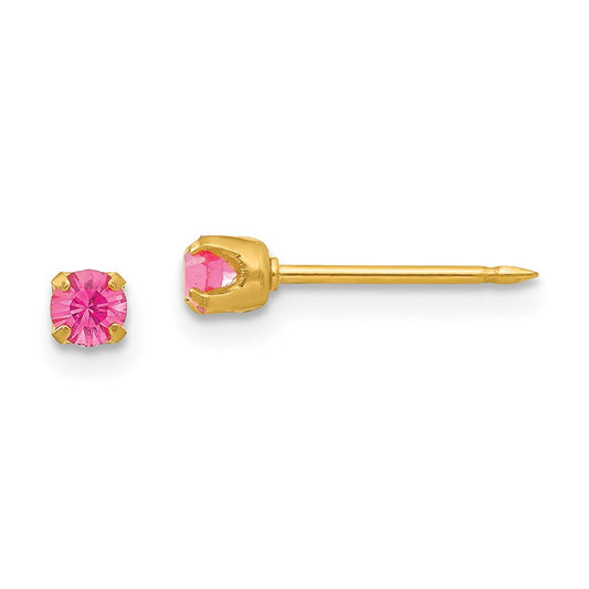 90E Inverness 24k Plated October Pink Crystal Birthstone Earrings