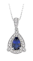 Parkplace Jewelers Pear Shape Gemstone & Halo Diamond Pendant 58448PPFSPDSPWG