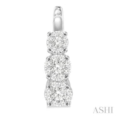 ASHI Round Shape Past Present & Future Lovebright Essential Diamond Hoop Earrings 910A2PPFGERWG
